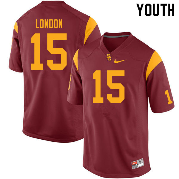 Youth #15 Drake London USC Trojans College Football Jerseys Sale-Cardinal - Click Image to Close